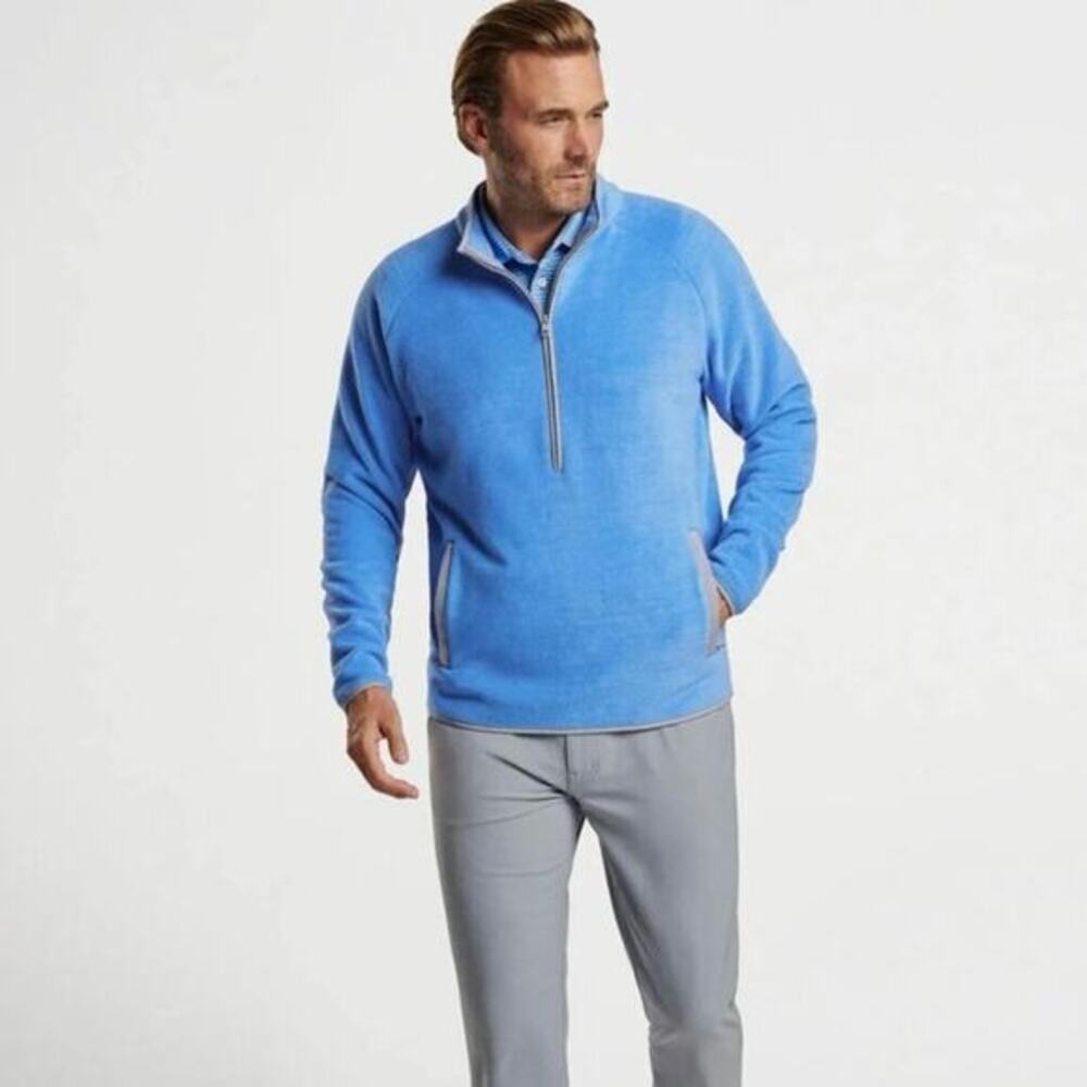 Peter‎ Millar fleece jacket Large Fade blue golf quarter zip outdoor gorpcore
